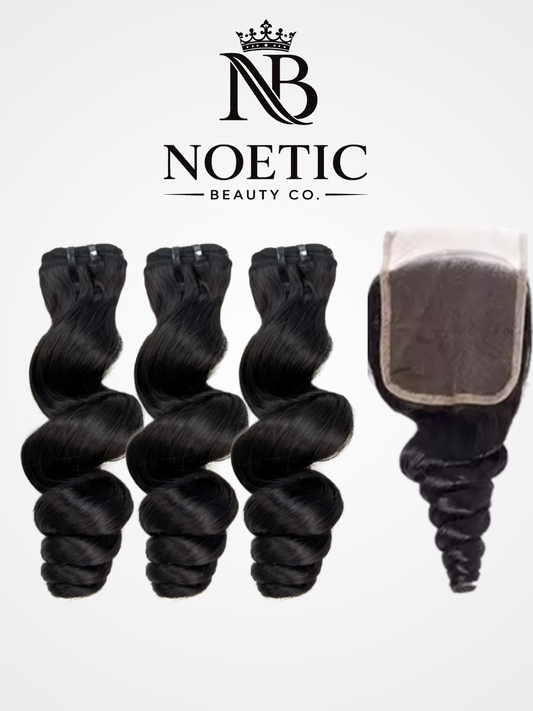 Raw Loose Curl Bundle Set + Closure